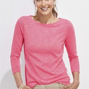 Vineyard Vines Pink Striped Long Sleeve Tee